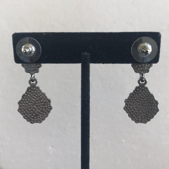 Tear Drop Earrings w/ Stones & Crystals - Picture 5 of 6